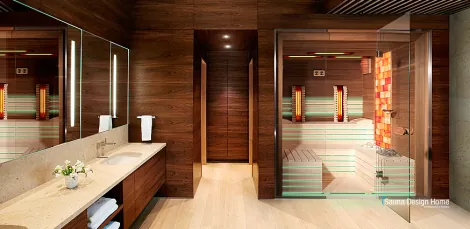 Indoor sauna with Himalayan salt therapy Indoor sauna with Himalayan salt therapy