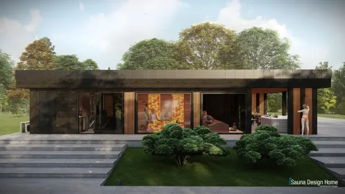 Private family sauna and wellness house in natural style - iSauna Design Private family sauna and wellness house in natural style - iSauna Design