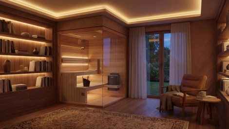 Indoor Finnish sauna design