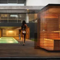 Bio garden sauna house with hidden sauna heater Bio garden sauna house with hidden sauna heater
