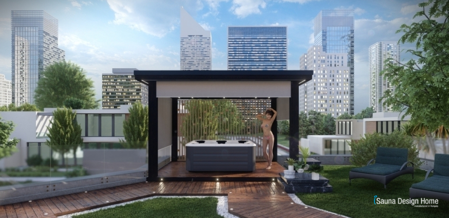 Pergola in Black with zipSCREEN Shading