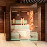 Indoor sauna with Himalayan salt therapy Indoor sauna with Himalayan salt therapy