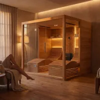 sauna with ergonomic bench sauna with ergonomic bench