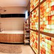 Himalayan salt wall in bathroom