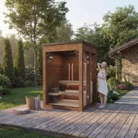 combined outdoor sauna for home